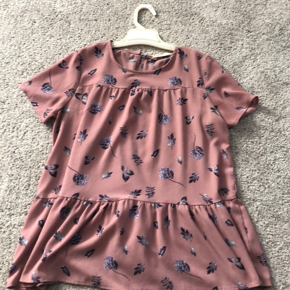 Pink peplum blouse